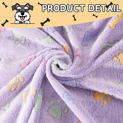 Rezutan Dog Blankets for 3 Pack Medium Blanket Cat Soft Fuzzy Blankets Washable - Image 8