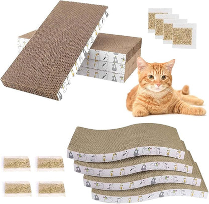 PatiencET Cardboard Cat Scratcher Pads, Double-Sided, Catnip Included, by patiencET
