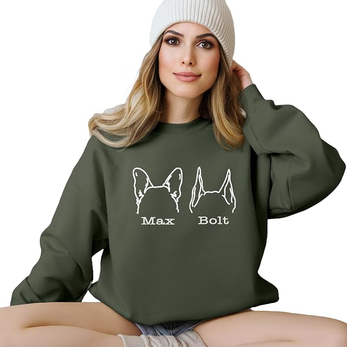 Custom Dog Mom Shirt for Women Pet Ears Sweatshirt - Image 6