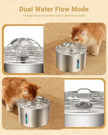 Cat Water Fountain Stainless Steel - 74oz/2.2L Pet Gift Dog Water Dispenser - Image 3