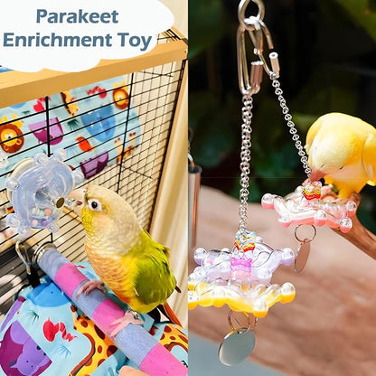 Bird Toys for Parakeets, Colorful Parakeet Toys Wheel, Interactive Spinner - Image 7