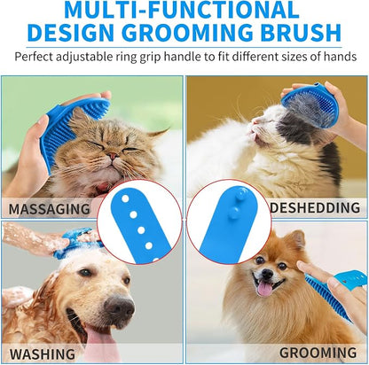 Comotech 3-in-1 Dog Grooming Brush | Adjustable Handle Shampoo Brush & Scrubber - Image 5