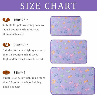 1 Pack 3 Blankets Super Soft Fluffy Premium Fleece Pet Blanket Flannel Paw - Image 3