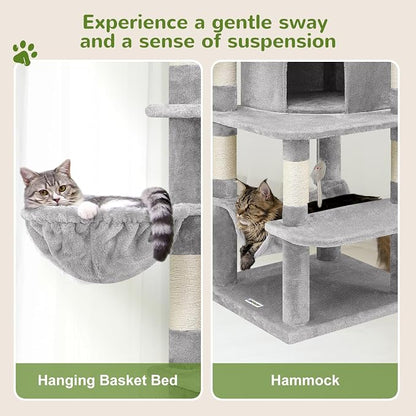 Globlazer Corner Cat Tree for Large Cats, 66inch Tall Curved Series Large Cat - Image 5