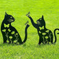 Metal Cat Garden Decor for Outside, Rust Proof Steel Kitten Decor for Kitty by Doesen
