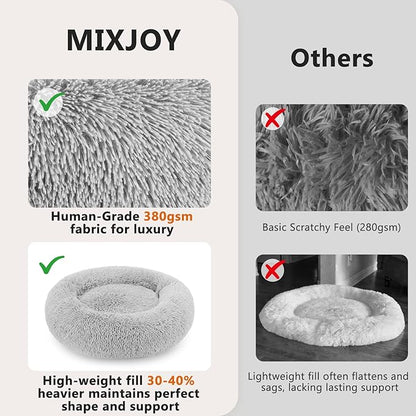 MIXJOY Calming Cat Beds for Indoor Cats, Fluffy Small Cat Cuddler Bed, - Image 4