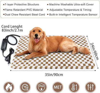 MIXJOY Pet Heating Pad, 11 Adjustable Temperature Dog Heated Pad Indoor - Image 3