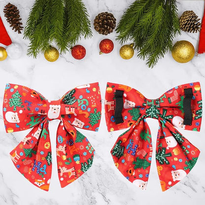 Christmas Dog Collar with Bow Tie, Christmas Collar - Image 3