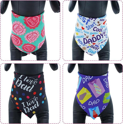 30 Pcs Fathers Day Small Dog Bandanas Bulk 25 Inch Love Dad Dog Bandanas - Image 4