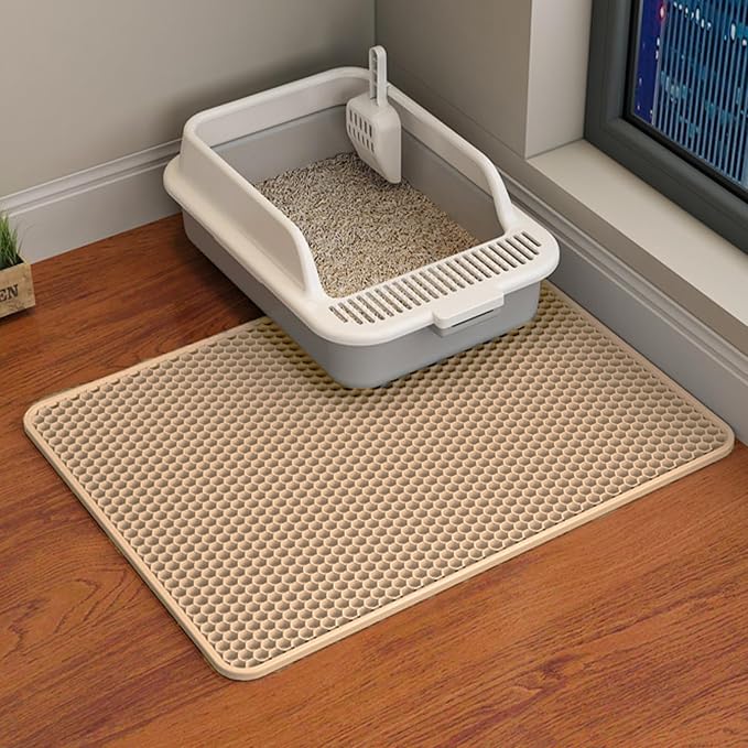 HCY&WLD 2-Pack Cat Litter Mat, Double Layer Honeycomb Waterproof Urine Proof by HCY%26WLD