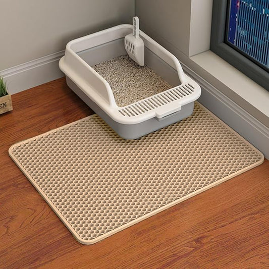 HCY&WLD 2-Pack Cat Litter Mat, Double Layer Honeycomb Waterproof Urine Proof by HCY%26WLD