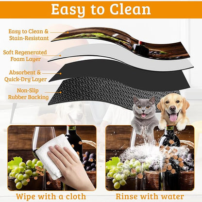 Pet Feeding Mat, Non-Slip Water Bowl Placemat, Pet Supplies 16" x 24" - Image 5