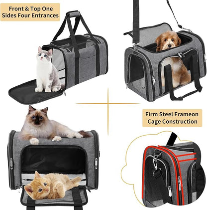Soft-Sided Cat/Dog/Pet Carrier, Collapsible Pets Travel Carriers - Image 5