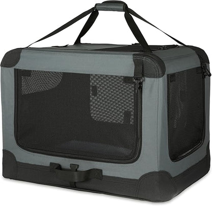 Amazon Basics 4-Door Portable Folding Soft Dog Crate, Collapsible Travel Kennel by AmazonBasics