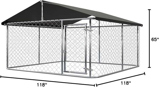 Petonly Outdoor Dog Enclosure Heavy Duty Dog Kennel House Mesh Dog Big Cage Pet - Image 8