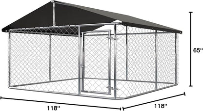 Petonly Outdoor Dog Enclosure Heavy Duty Dog Kennel House Mesh Dog Big Cage Pet - Image 8