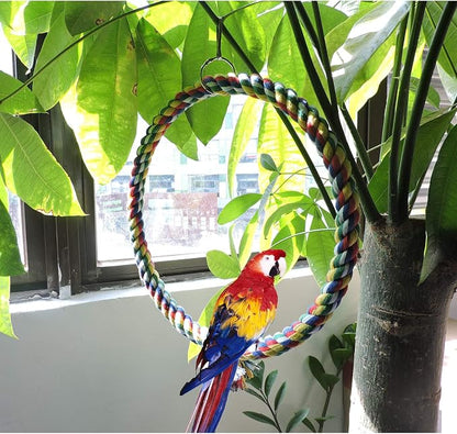 WishLotus Bird Swing, Cage Hanging Cotton Rope Swing Bite Resistance Perches - Image 3