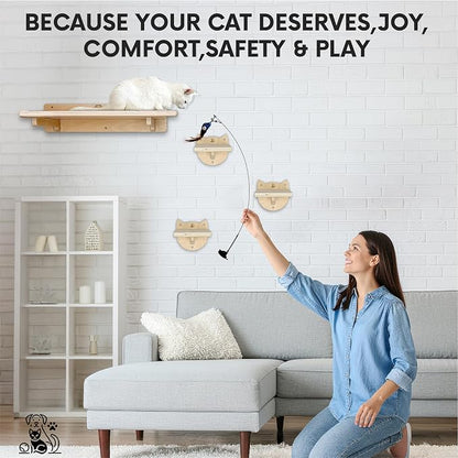 Snuggle & Play Cat Wall Shelves & Climbing System – Modern Furniture Set - Image 9