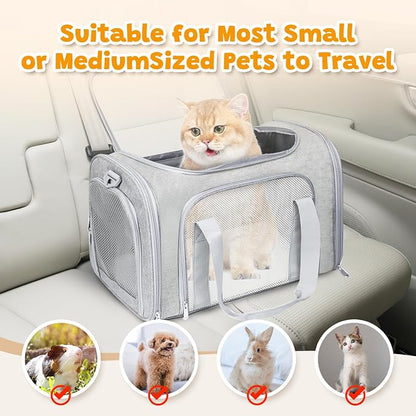 Cat Carrier Soft for Pets Up to 15 Lbs, Cat Travel Bag Soft-Sided - Image 4