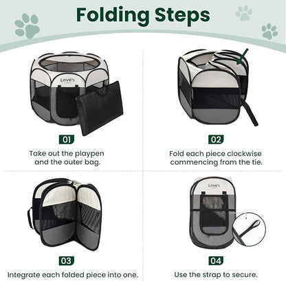 Love's cabin Pet Puppy Dog Playpen, Medium Dog Tent Crates Cage Indoor/Outdoor - Image 8