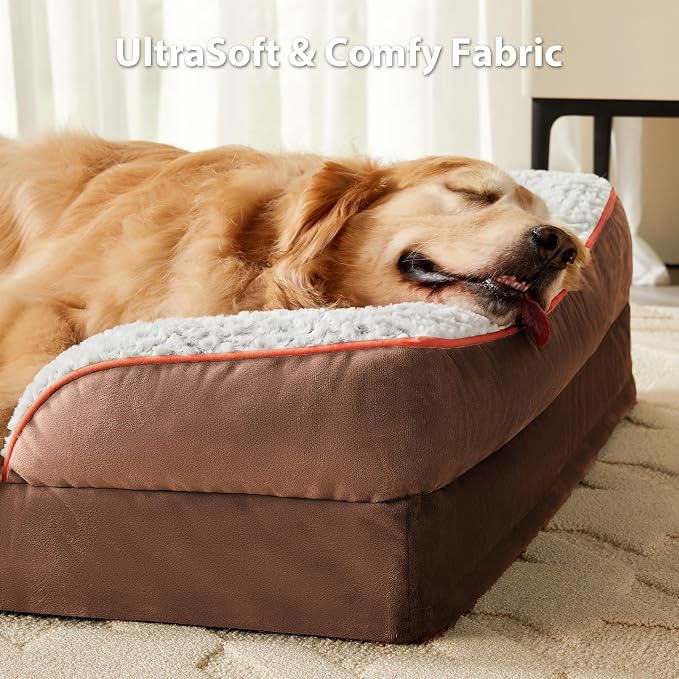 Orthopedic Dog Bed for Large Dogs, Egg Crate Foam Bed for Large Dogs, Equipped - Image 3