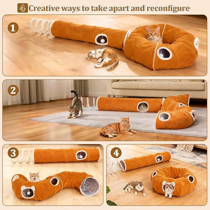 Ownpets 2-in-1 Cat Tunnel, Large Lollipop Shape Cat Tunnel Toy - Image 3