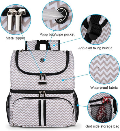 BAGLHER Pet Travel Bag, Double-Layer Pet Supplies Backpack, Pet Travel Backpack - Image 3