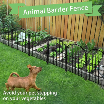 Decorative Garden Fence 17inx13in, 26 Pack Rustproof Metal No Dig Fence Animal - Image 6