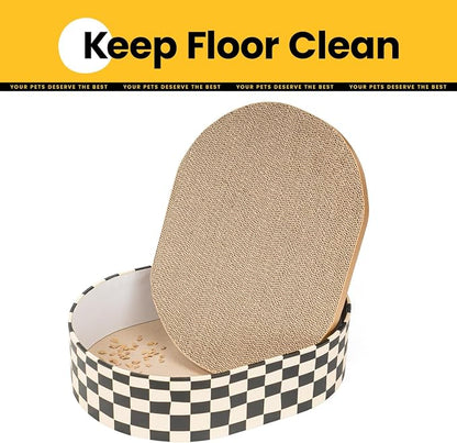 Cat Scratcher Box with 4 Cat Scratching Board Reversible Scratch Pad, Heavy - Image 5