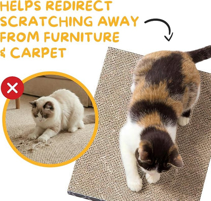 Hide & Scratch Cat Scratcher Pad – 4 Pack | Double-Sided Cardboard Refills - Image 4