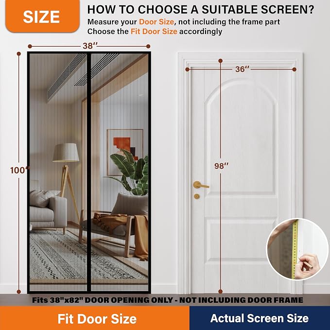 Magnetic Screen Door, Screen Door Mesh, Keep Bugs Out, Easy Install Works - Image 2