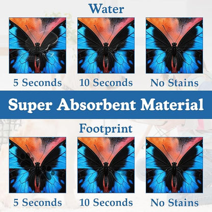 Blue Butterfly on Blooming Pet Feeding Mat–Christmas Stocking Quick Dry - Image 3