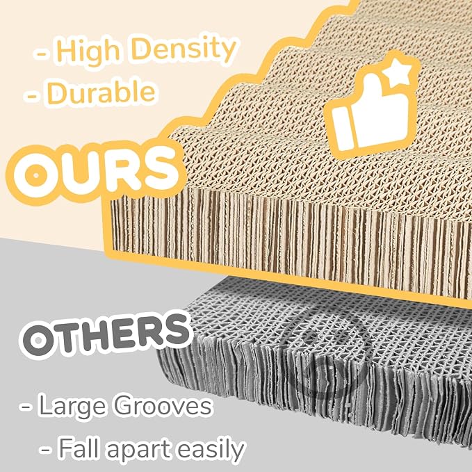 Cat Scratch Pad, 3 Packs Corrugated Cardboards Cat Scratcher Pads - Image 3