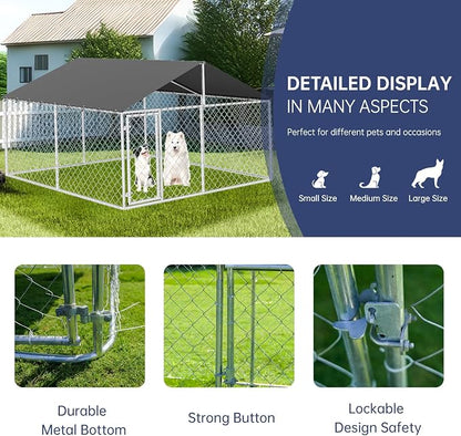 120"x 120" Outdoor Dog Enclosure Heavy Duty Dog Kennel House Mesh Dog Big Cage - Image 3