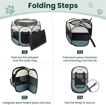 Love's cabin Pet Puppy Dog Playpen, Medium Dog Tent Crates Cage Indoor/Outdoor - Image 8