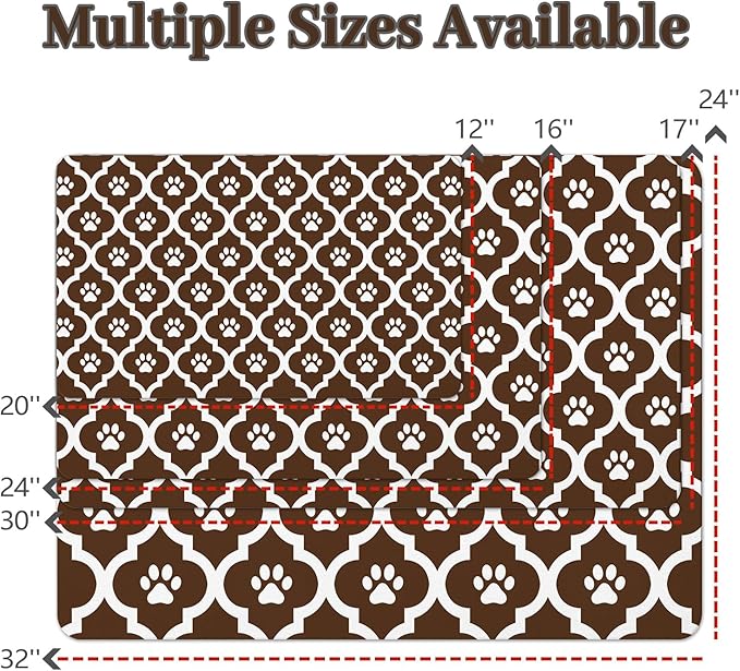 Dog Food Mat 24X32 Inch Pet Feeding Absorbent Mats - Image 4