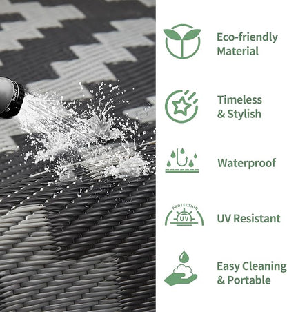 GENIMO Outdoor Rug for Patio Clearance, Reversible Plastic Camping Rugs - Image 5