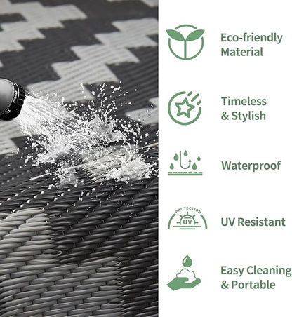 GENIMO Outdoor Rug for Patio Clearance, Reversible Plastic Straw Rugs for RV - Image 5