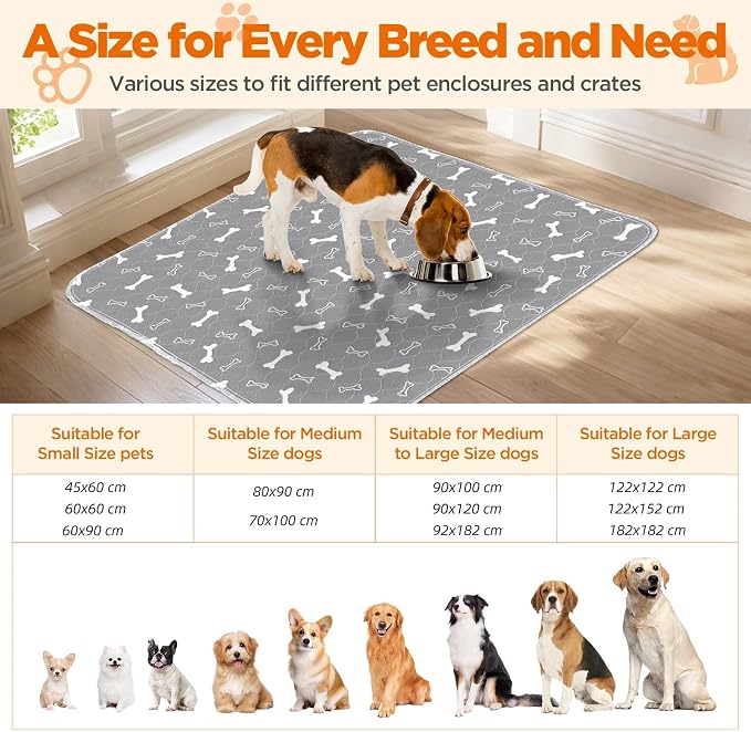 Washable Pee Pads for Dogs, 2 Pack Large Reusable Puppy Pads, Non-Slip - Image 8