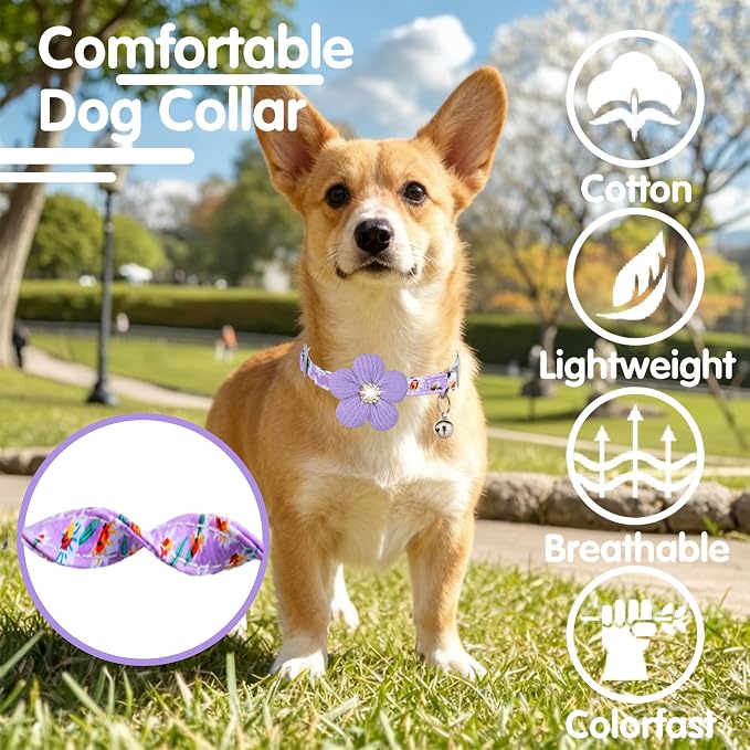 Small Dog Collar with Flower, Puppy Collar - Image 4