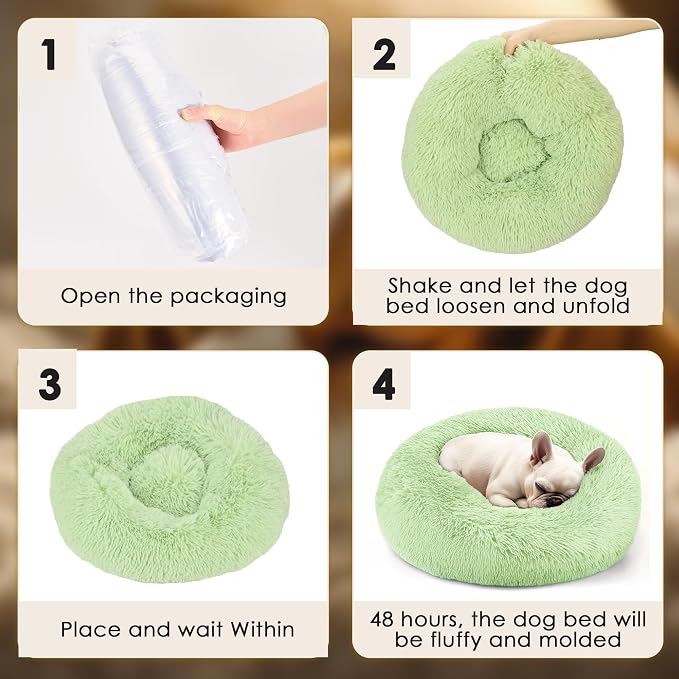 Dogs Bed for Small Dogs, Anti-Anxiety Washable Round Bed - Image 6