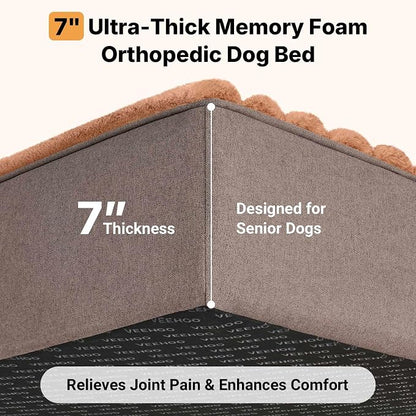 Veehoo Orthopedic Memory Foam Dog Bed, 7 Inch Thick Extra Large XXL Dog Bed - Image 2