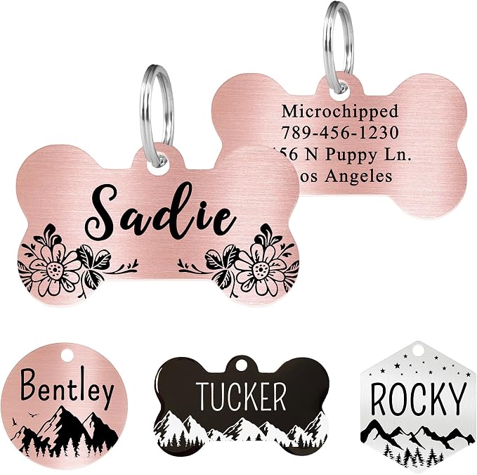 Ultra Joys Stainless Steel Personalized Dog Tags by UltraJoys