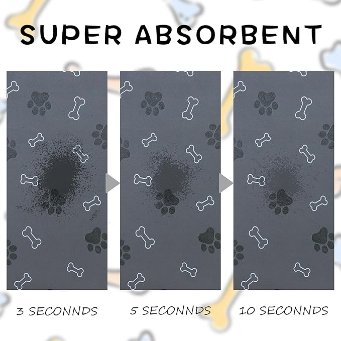 Pet Cat Dog Food Non Slip Mat for Water Bowl, Quick Dry Absorbent Feeding Mat - Image 2