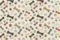 Dog Feeding Mat 24 x 16 Inch, Neutral Paw Bone Woof Dog Placemat Absorbent by Romart