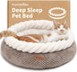 FUKUMARU Cat Bed, Calming Donut Dog Beds, Plush Faux Fur&Corduroy Kitten Beds by FUKUMARU