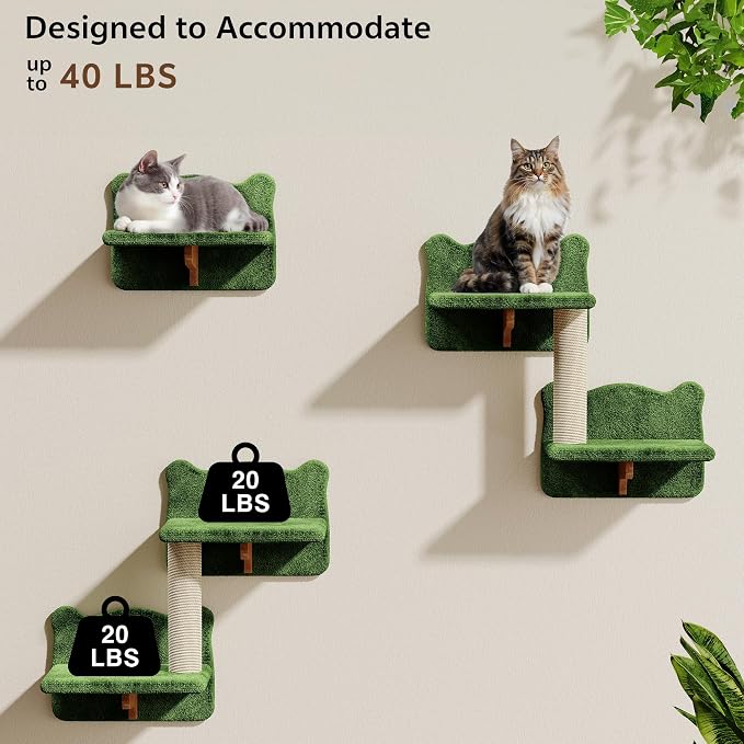 9-in-1 Cat Wall Shelves, Wall Mounted Cats Furniture Set - Image 3