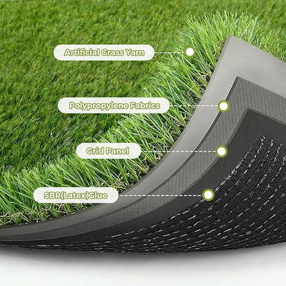 Artificial Grass Rug Indoor Outdoor, 6 x 10FT Faux Grass Turf - Image 2