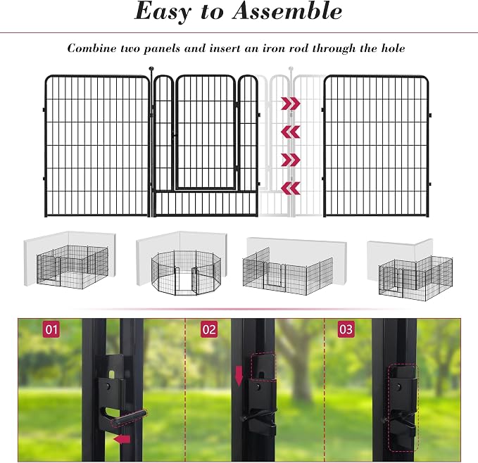 Dog Playpen 40 inch 32 Panels Indoor Outdoor Dog Pen - Image 4