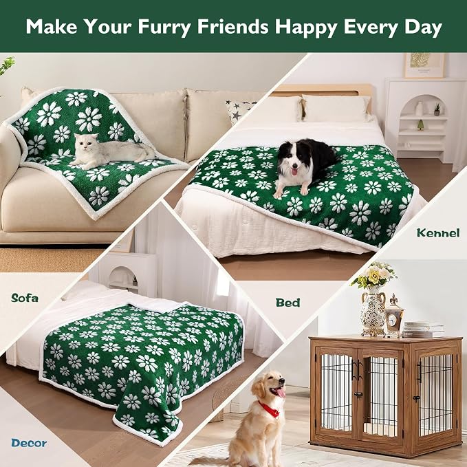 Waterproof Blanket for Dog Puppy Cat, Cute 3D Textured Flower Dog Blanket for - Image 4